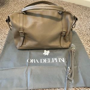 Ora Delphine taupe satchel handbag